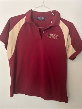 Youth Polo Shirt in Maroon with Cream Panels - Team Sport Style